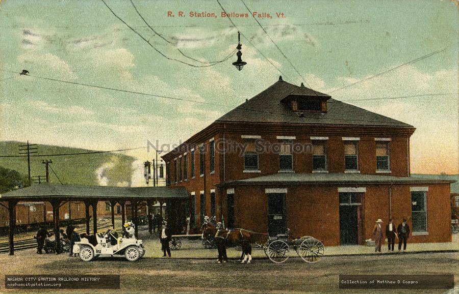 Postcard: Railroad Station, Bellows Falls, Vermont